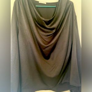 Carole Christian Black Silky Blouse Size XL
